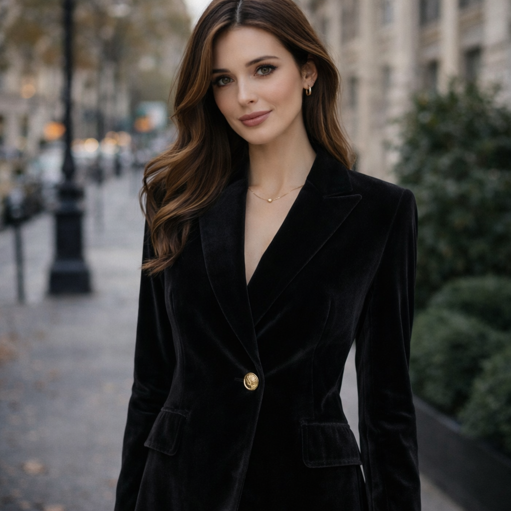 AELIA™ |Blazer elegante de terciopelo