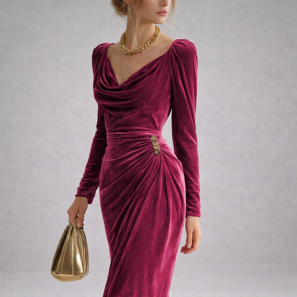 MOON™ | Vestido largo terciopelo