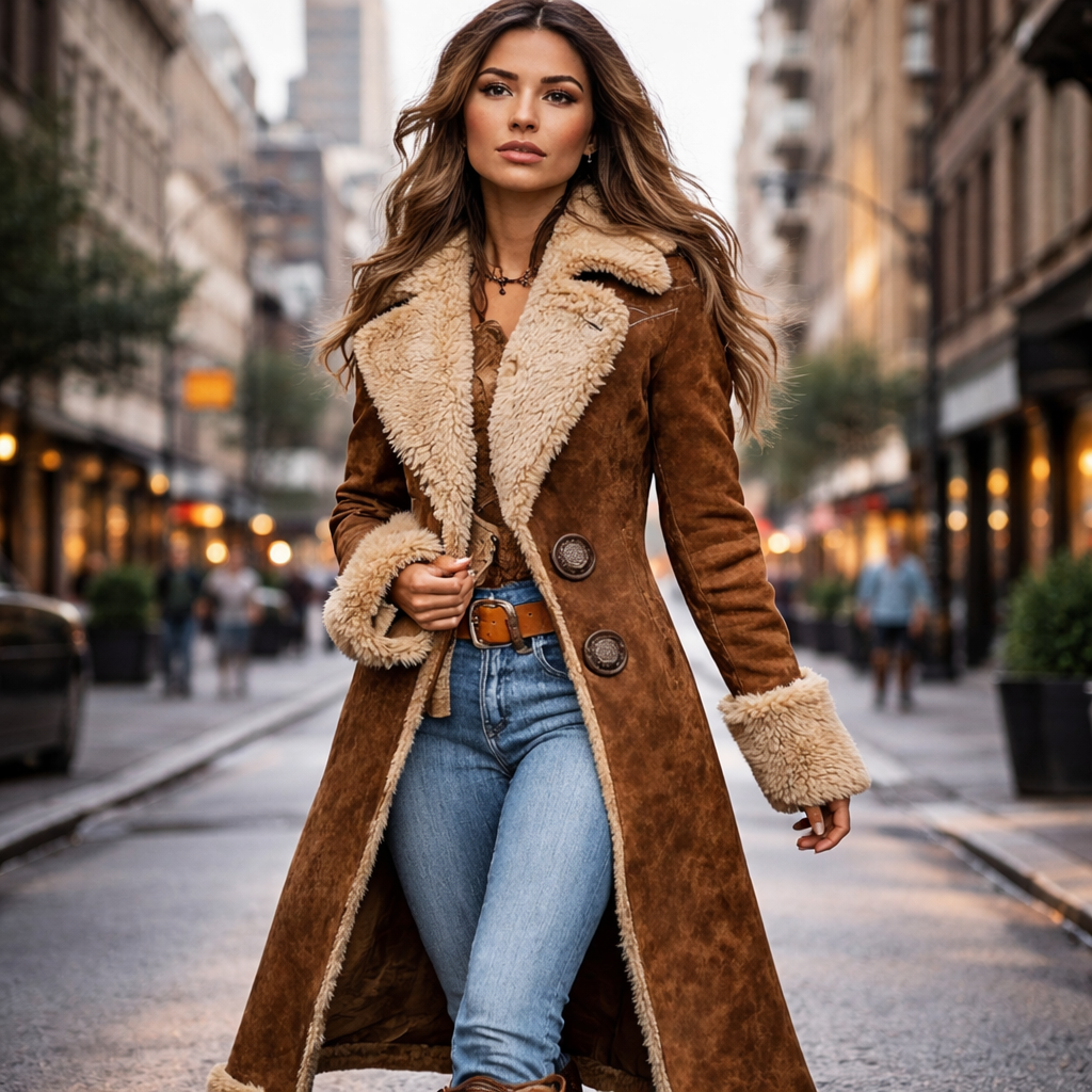 BONA™ | Abrigo largo borrego